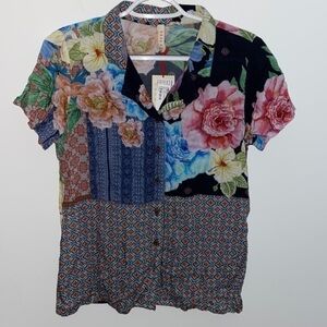 RAGA Piper Button Up Top, Sample Piece, NWT, size S